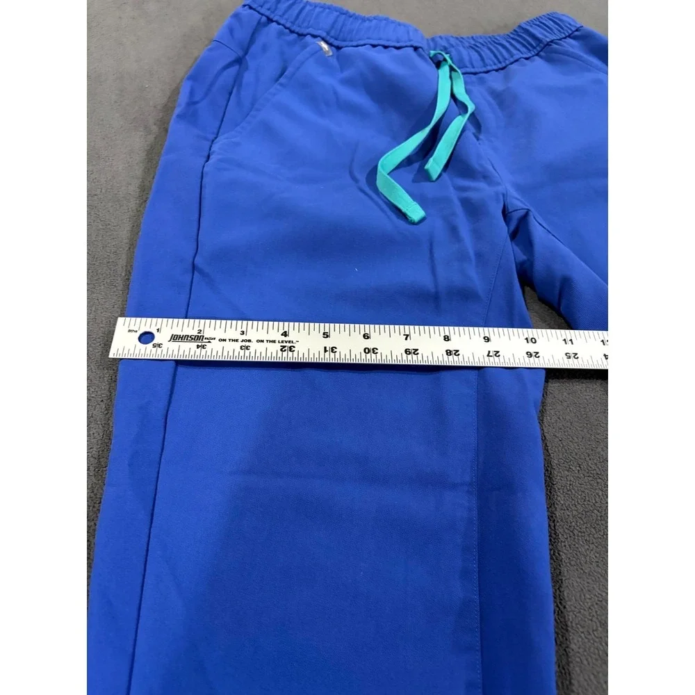 FIGS Tansen Jogger Scrub Pants Mens XS/S Blue Stretch Drawcord Waist Tapered Leg